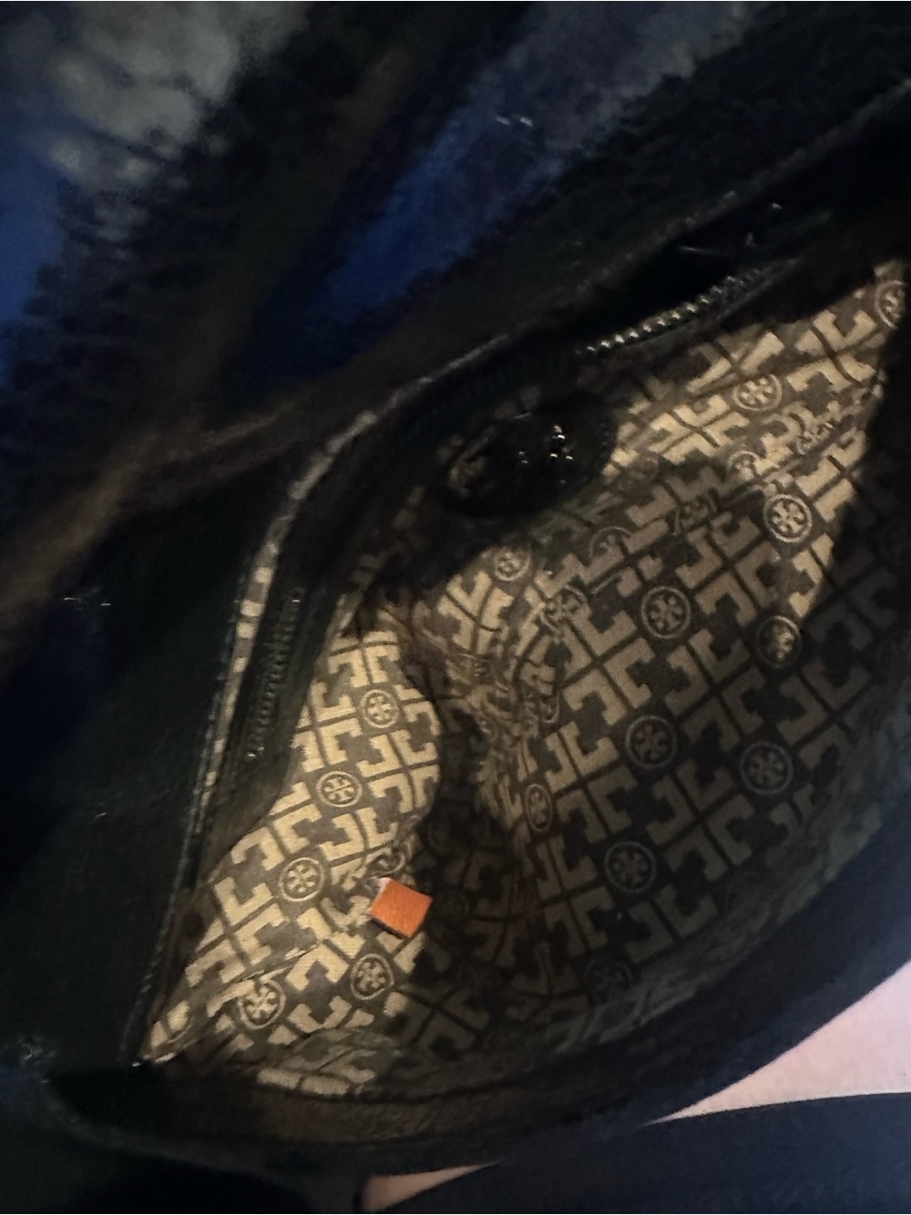 Tory Burch Black Leather Reva Logo Chain Shoulder Bag - Picture 3 of 5